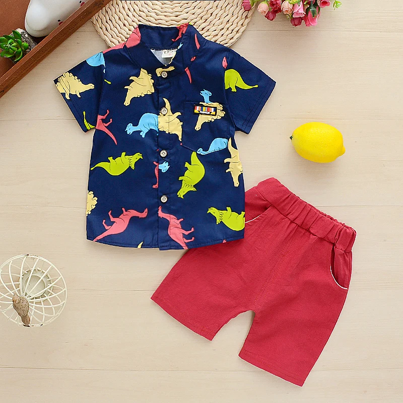 Хлопковая футболка с коротким рукавом и V-образным вырезом + штаны |