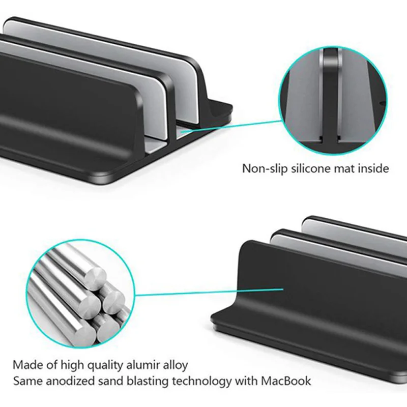 Aluminum Alloy Notebook Computer Vertical Bracket Base Dual Card Position Desktop Cooling | Автомобили и мотоциклы