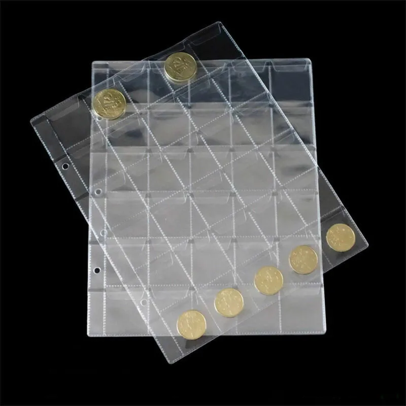 

30Grids Coin collection Album page below Coins have Anti-slip cover Coin Hold Book Coin collection live page1 Sheet