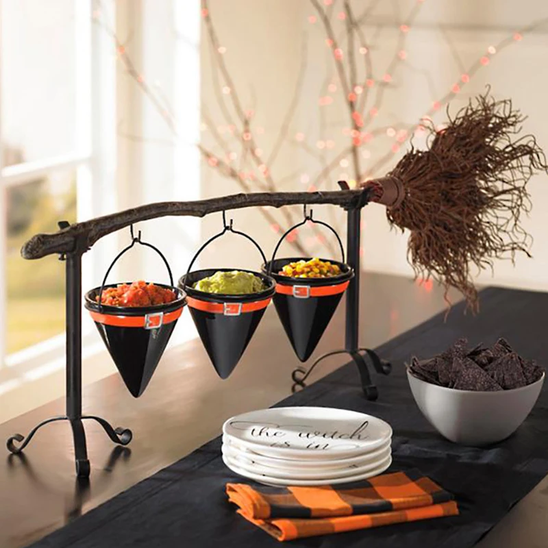 

Подставка для закусок Broomstick, креативная корзина для Хэллоуина, тыквы, руки ведьмы, для хэллоуивечерние