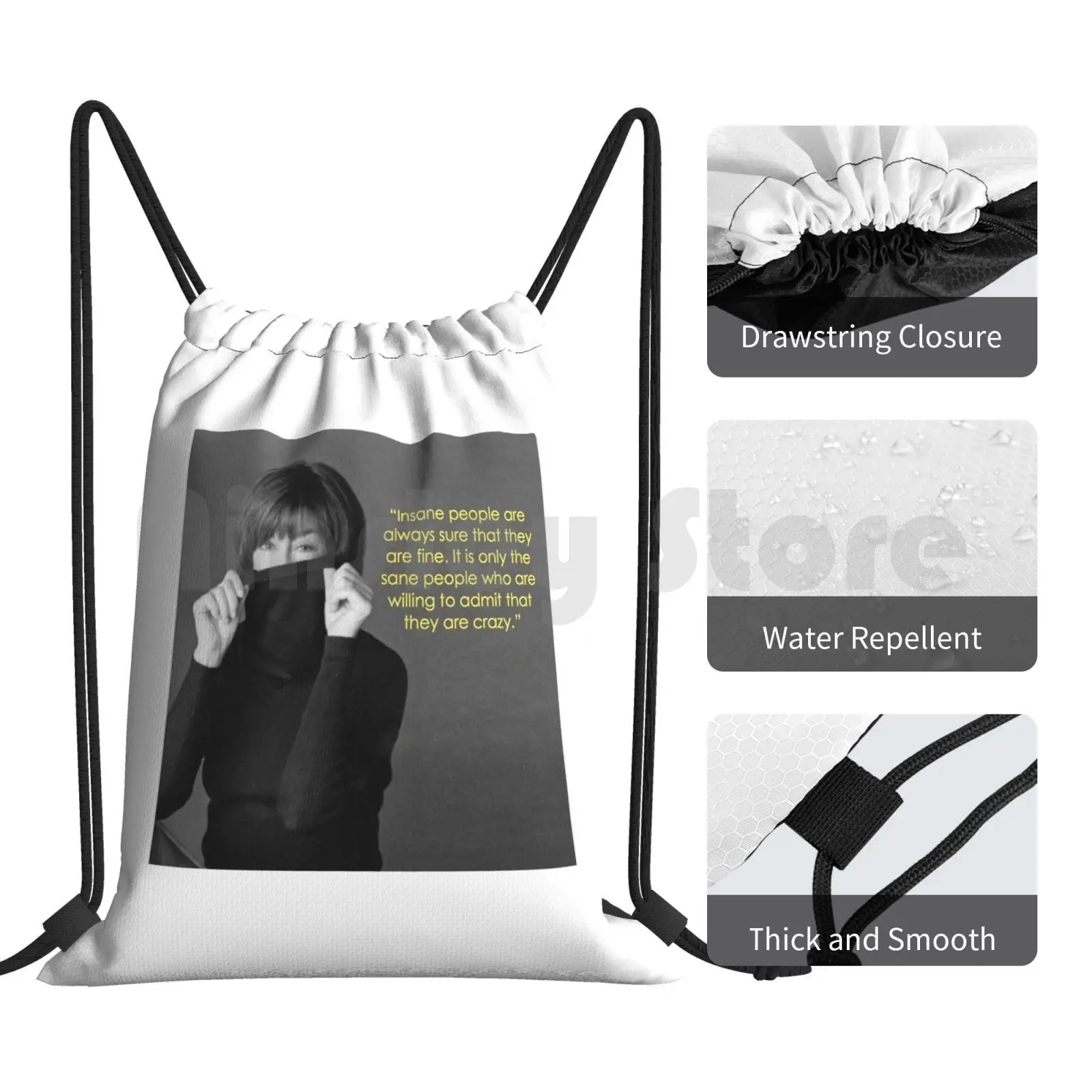 Водонепроницаемая сумка для спортзала с надписью Нора Ефрон