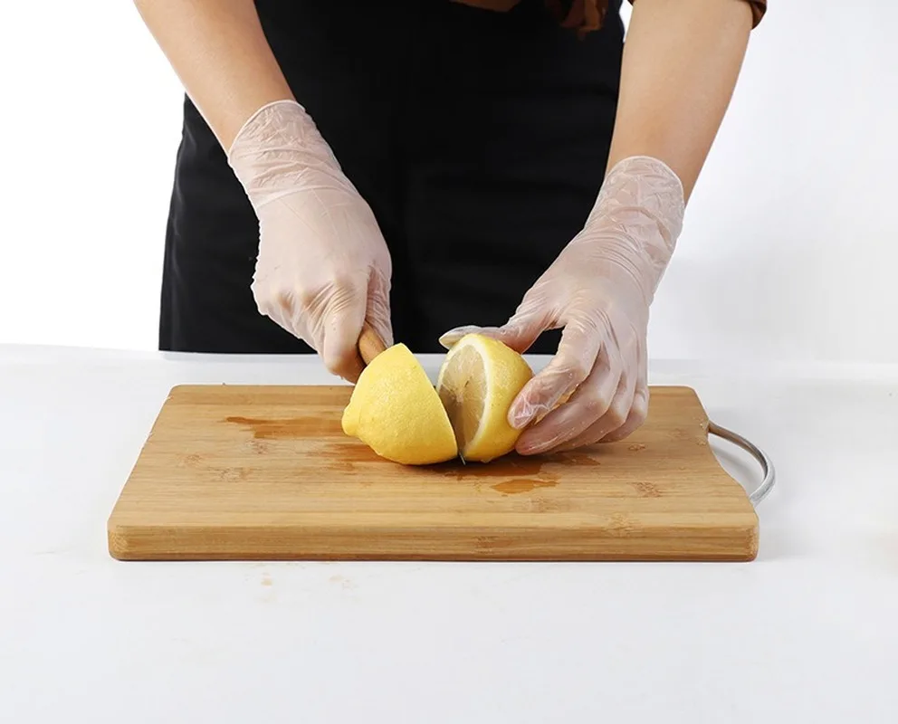 100 шт утолщенные микроэластичные одноразовые перчатки в коробке кухонные для