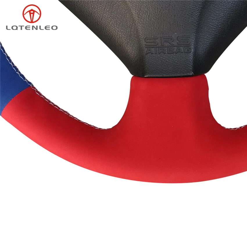 

LQTENLEO Blue Red Suede Car Steering Wheel Cover For Honda S2000 2000-2008 Acura RSX Type-S 2005 Civic Sport Civic Si 2002-2004