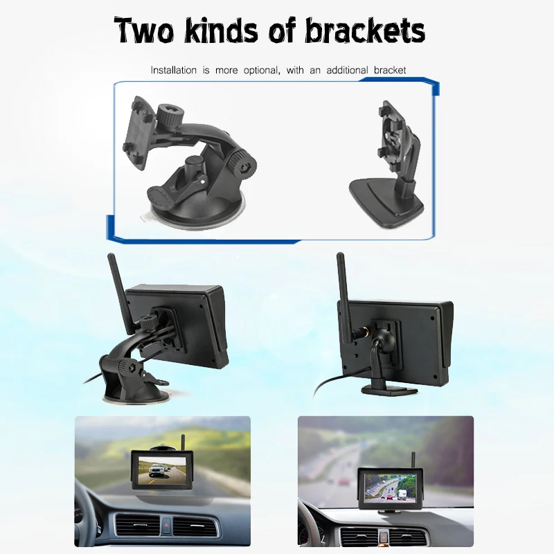 

Wholesale TFT LCD Wireless Display 4.3 inch Car Monitor Display Parking System Car Rear View Monitor Wireless HD Reverse Camera