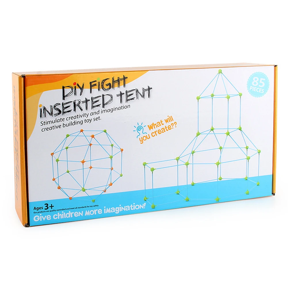

New DIY Children's Building Castle Tent Benefit Insert Bead Toy Construction Tent Kits ABS Plastic Novelty Fun Play
