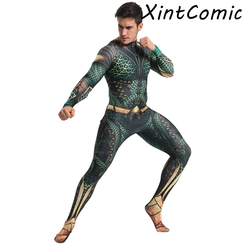 Aquaman Косплей Костюм Артура Карри Зентаи костюм супергероя на Хэллоуин для