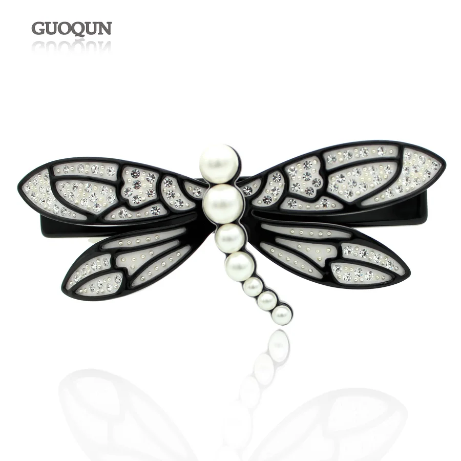 Заколка для волос в виде бабочки классический аксессуар женщин и девушек Стразы