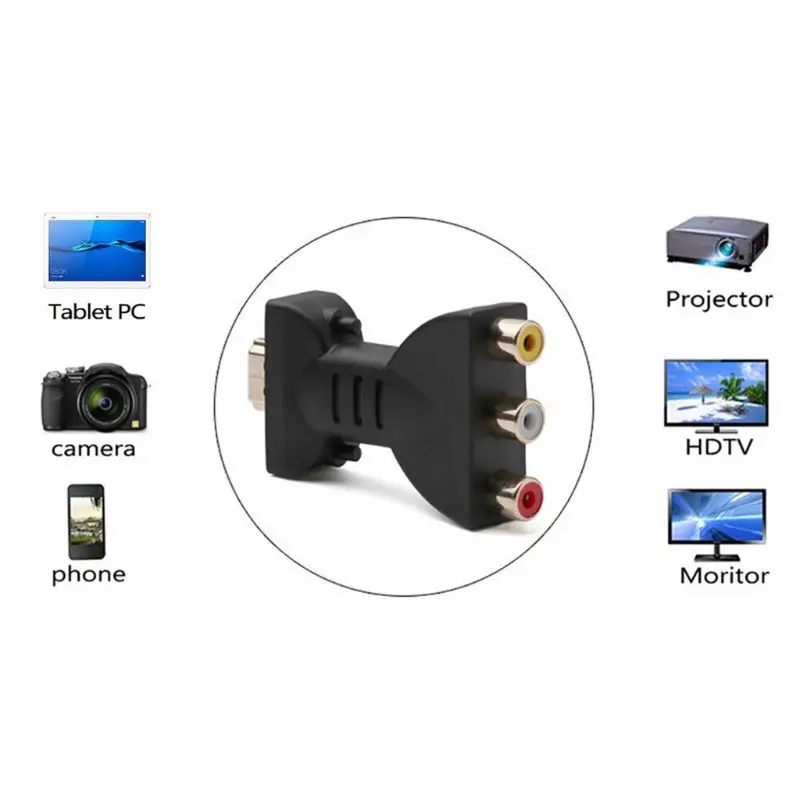 1 шт. HDMI Мужской 3 RCA Женский Композитный AV аудио видео адаптер конвертер для