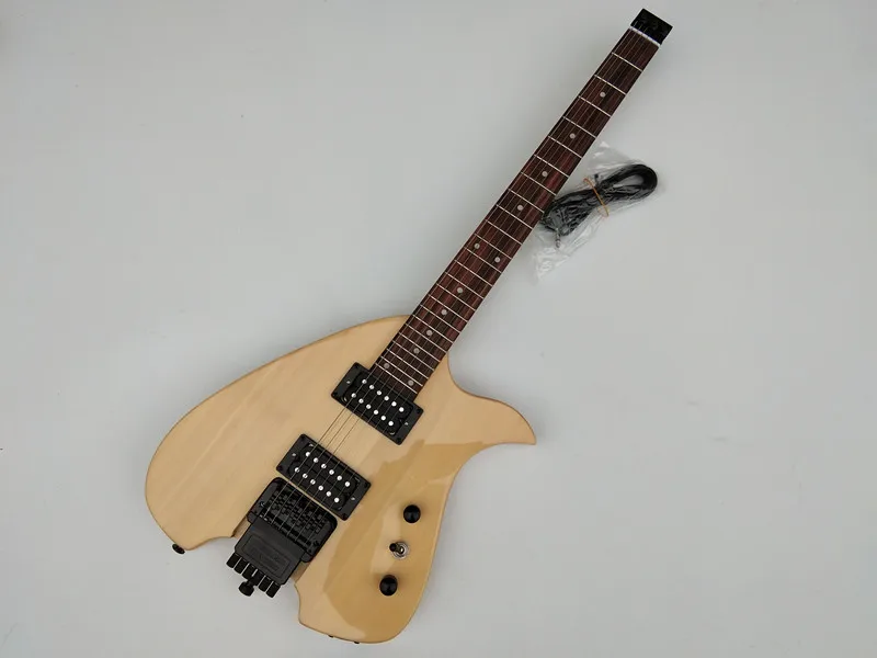 free shipping bird shaped headless electric guitar ,Basswood Body&Maple Neck natural color  BJ-223