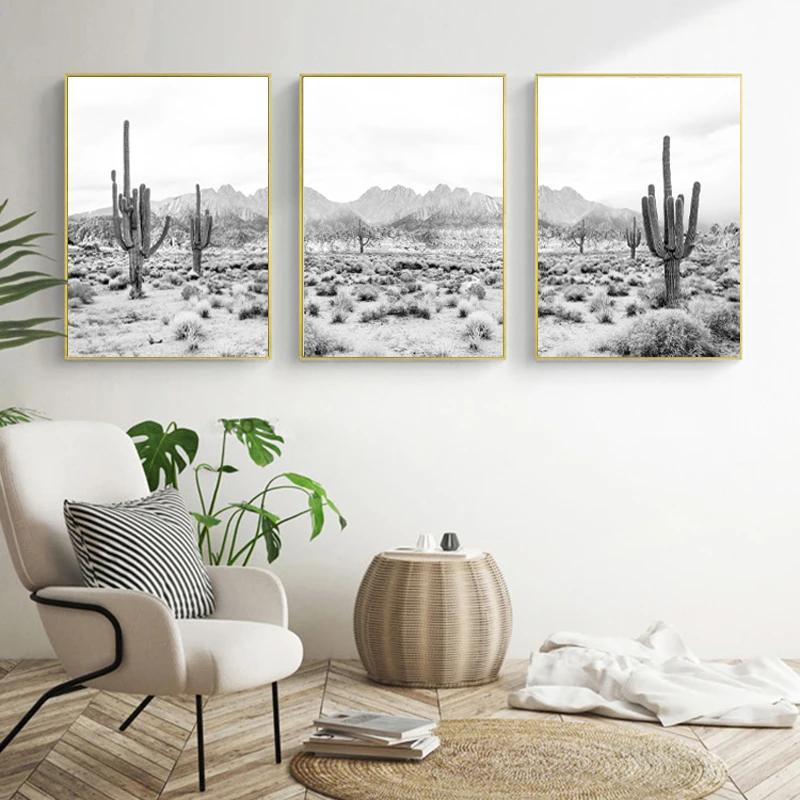 

Desert Cactus Landscape Canvas Painting Wall Art Nordic Posters and Prints Wall Pictures for Living Room Decoration Frameless
