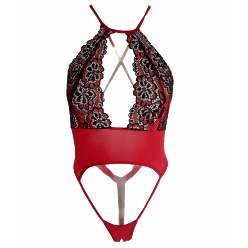 Женское Кружевное боди с открытой спиной сексуальное эротическое нижнее белье в