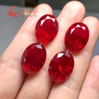 oval shape natural cut artificial ruby 5 including minor cracks and inclusions corundum loose gem stone