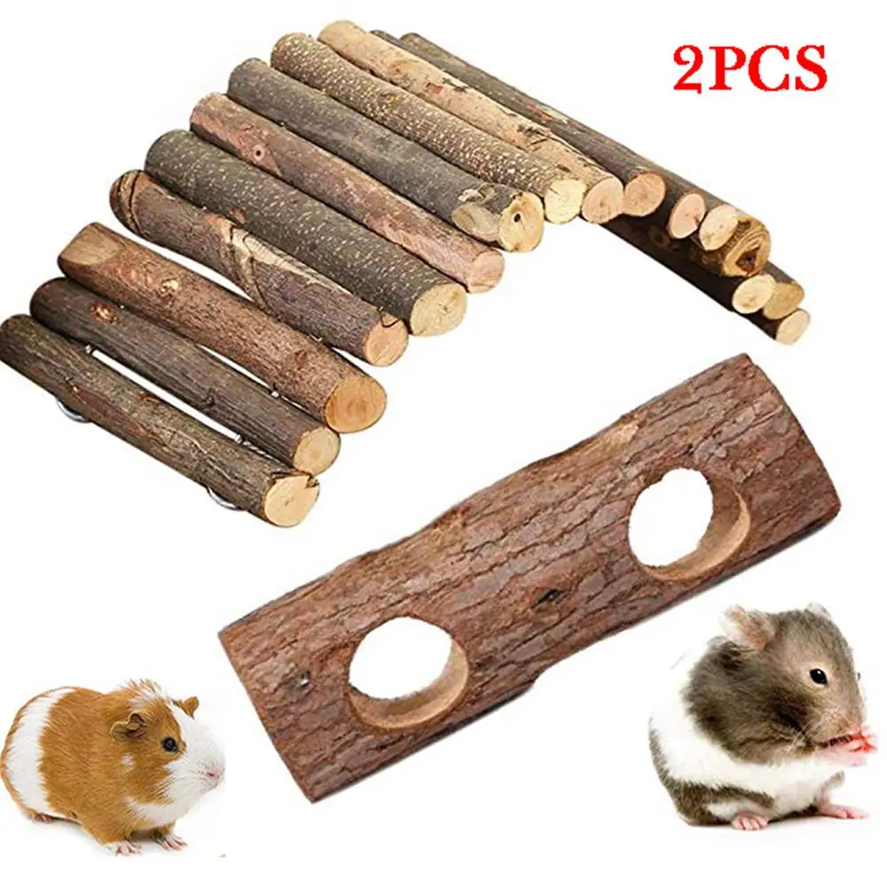 Деревянная лестница игрушка для жевательного моста туннель хомяка шиншиллы