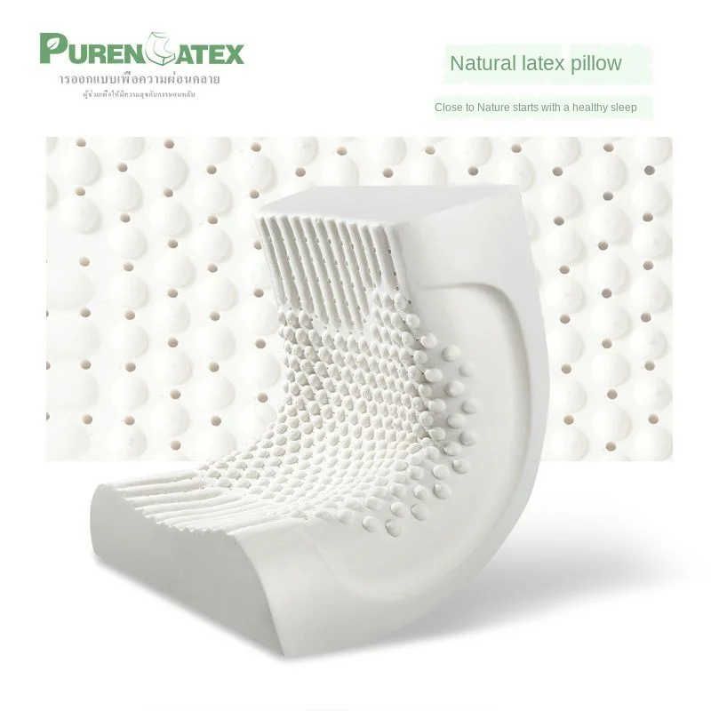 

Factory supply Thailand latex pillow adult soothing cervical spine pillow large particle massage pillow support customization