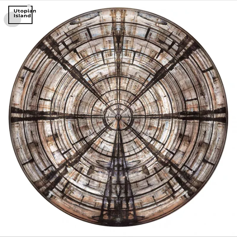 Ковер 3D для дома нордические ковры Круглый Плетеный ковер с принтом колец