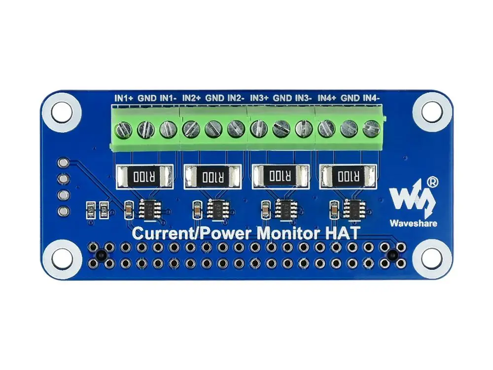 Waveshare 4-ch ток/напряжение/Мощность монитор шляпа для Raspberry Pi интерфейс iec/SMBus |