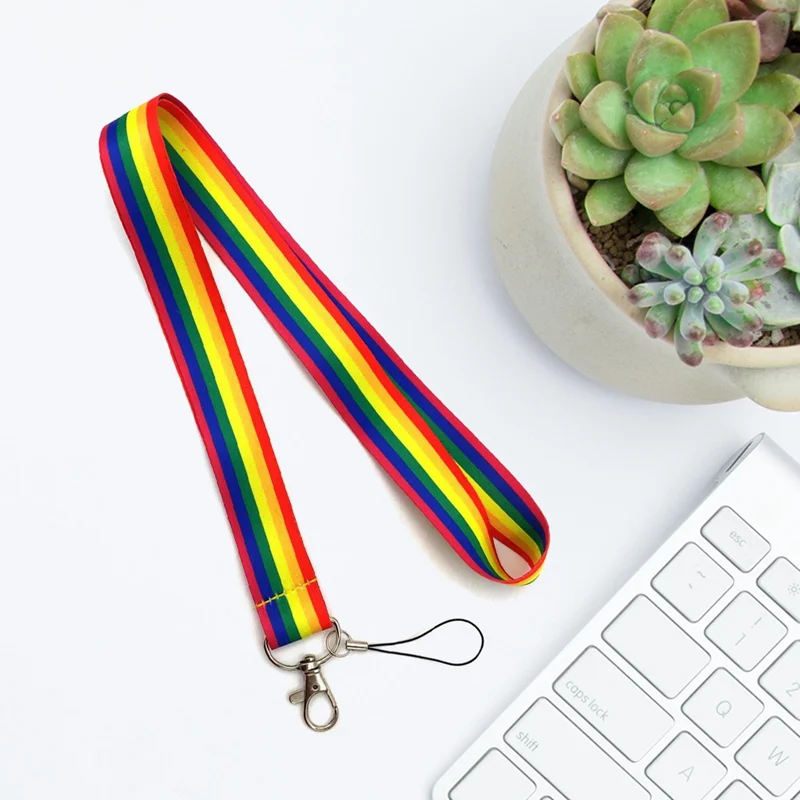 

New Trendy Keychains Car Keys Key Chains Bag Decor Rainbow Lanyards Pendant Charms for Airpods for Samsung Galaxy Buds Gifts