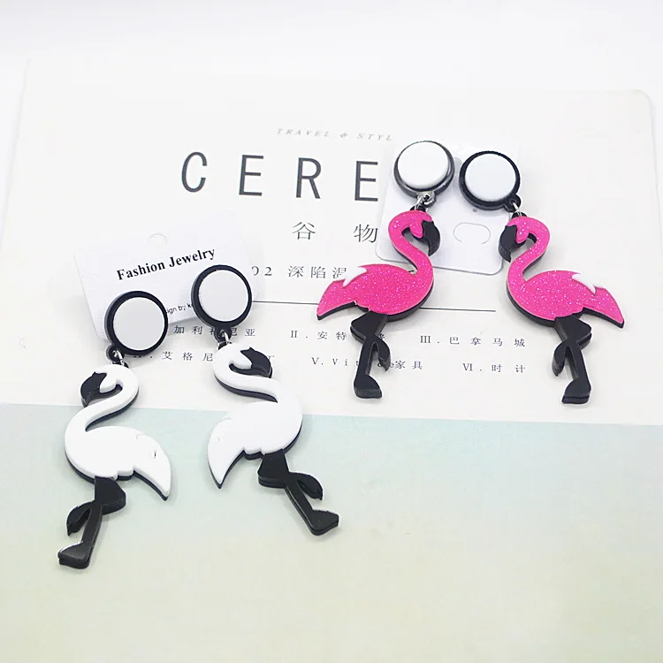 Серьги-подвески Hyperbole в Корейском стиле с фламинго для женщин и девушек модные