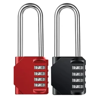 2 pack code padlocks 4 digit long shackle resettable pad lock for outdoor gate shed fence hasp storage gym locker