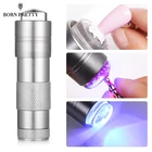 Ручной портативный силиконовый пресс УФ лампа для ногтей для маникюра УФ лампа с 12 светодиодными бусинами инструмент для дизайна ногтей