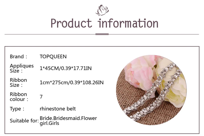 TOPQUEEN S404 свадебный пояс, стразы, серебряный бриллиант, свадебный пояс для свадебного платья, свадебные аксессуары для вечернего платья, ремень