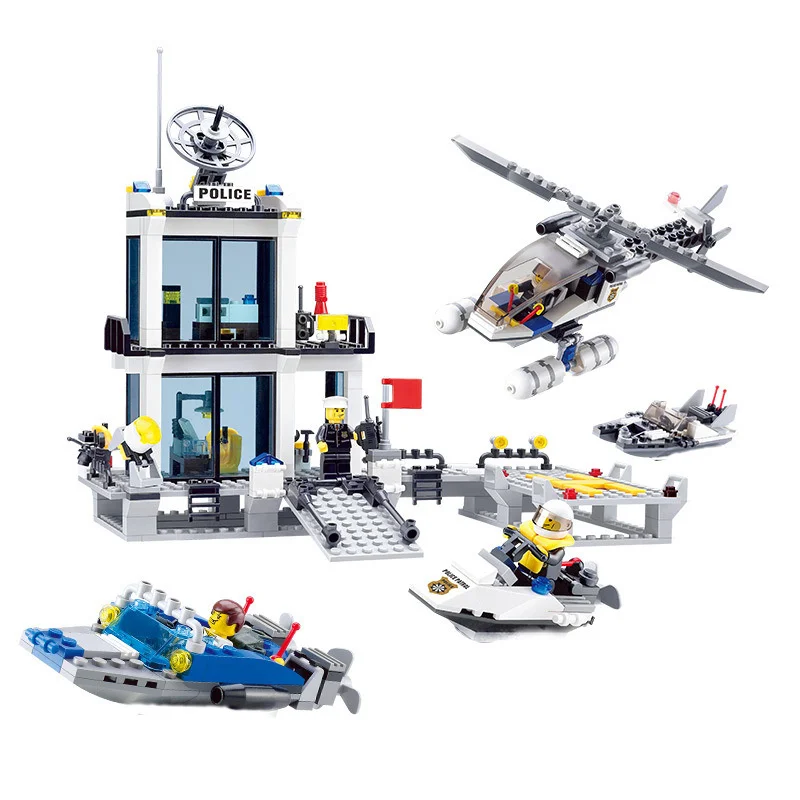 

536pcs Kaizhi 6726 Water Police Headquarters Series Water Police Station Assembled Toy Gifts