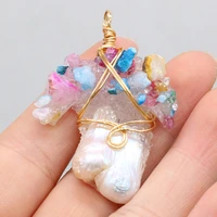 natural freshwater pearl crystal bud irregular mushroom pendant handmade crafts diy necklace jewelry accessories gift making