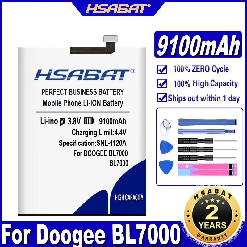 Аккумулятор HSABAT BL7000 на 9100 мАч для DOOGEE бесплатные инструменты + номер отслеживания