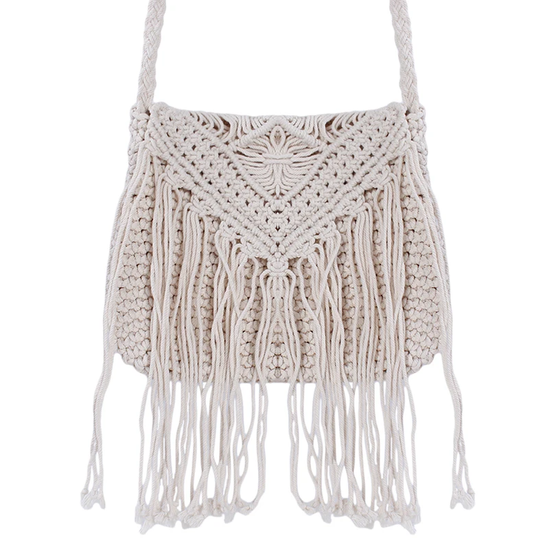 Ручная веревочная плетеная Сумка Вязаная Летняя Пляжная сумка из ротанга с