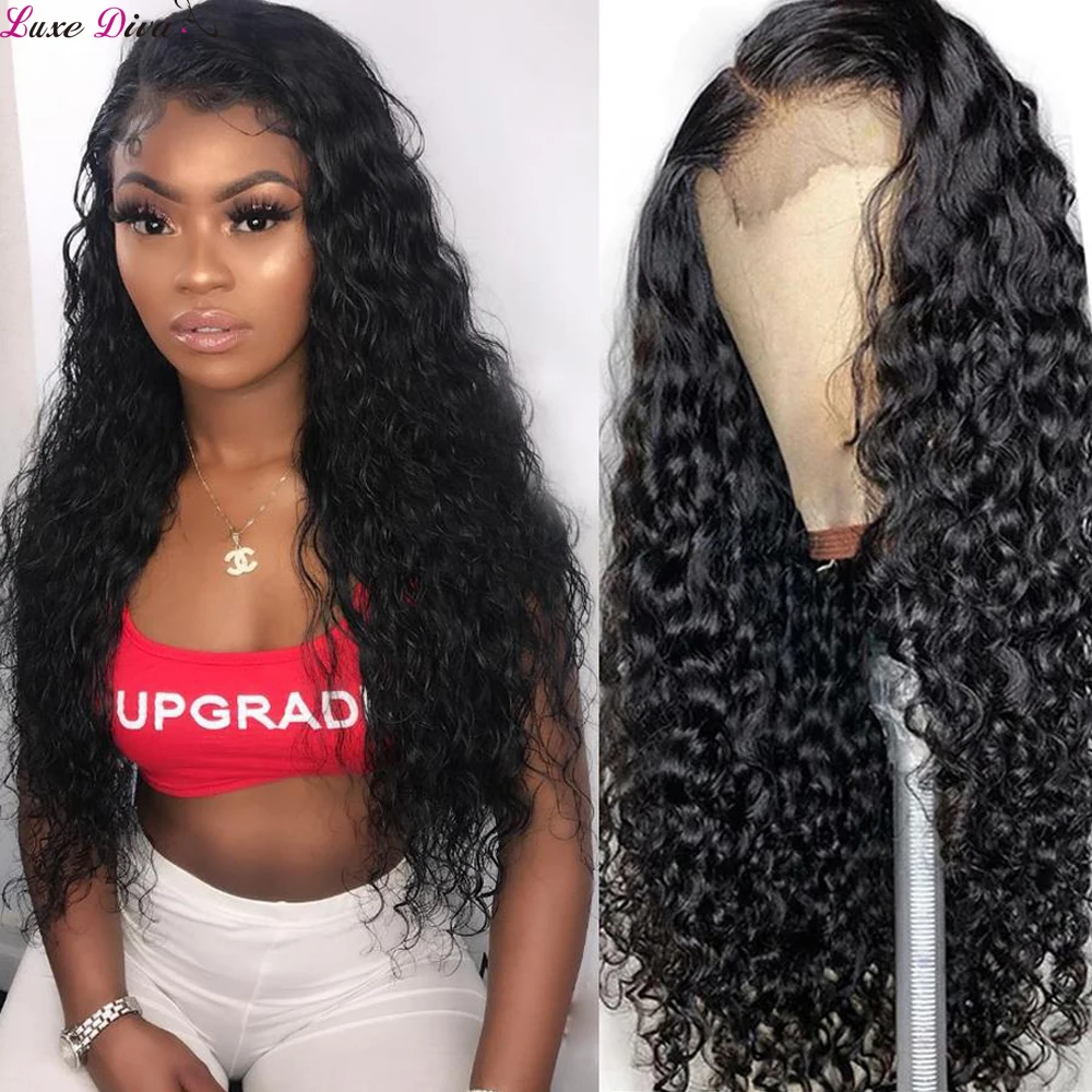 

Brazilian Water Wave Wig 13*4 Lace Frontal Human Hair Wigs Pre Plucked Remy Curly Hair Wig Luxediva Lace Front Wig For Women