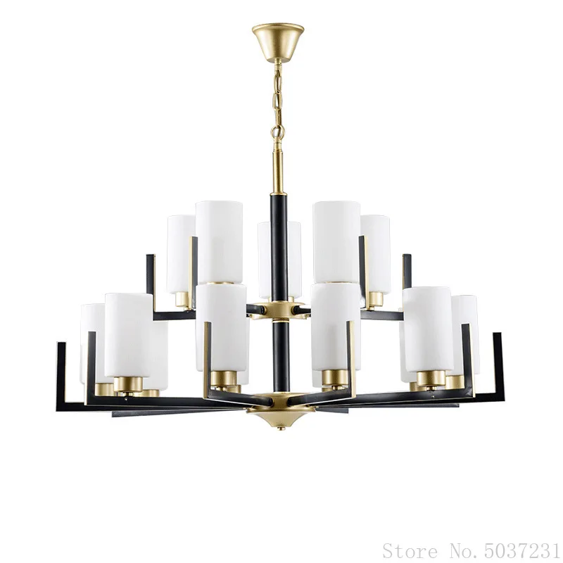 

Modern New Chinese Chandelier Household LED Light Restaurant Pendant Lamp Living Room Zen Bedroom Chandelier Loft Iron Lamp