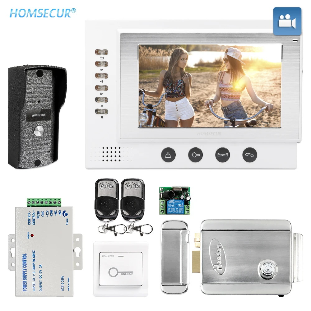 HOMSECUR 7 &quotПроводной Свободные Руки Видео и Аудио Смарт Дверной Звонок + Открытый