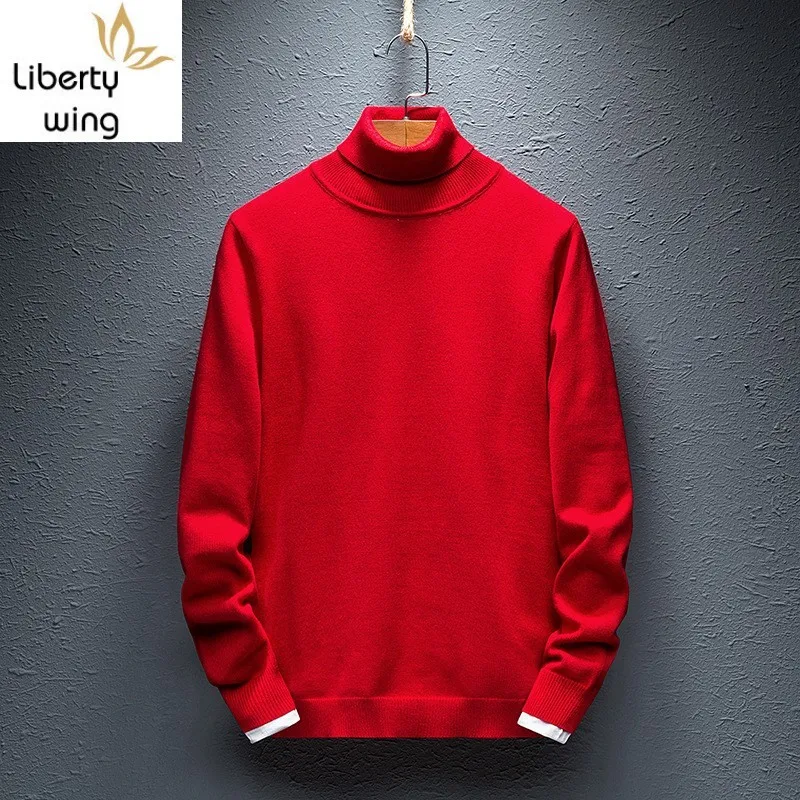 Mens Turtleneck Sweater Solid Colors 