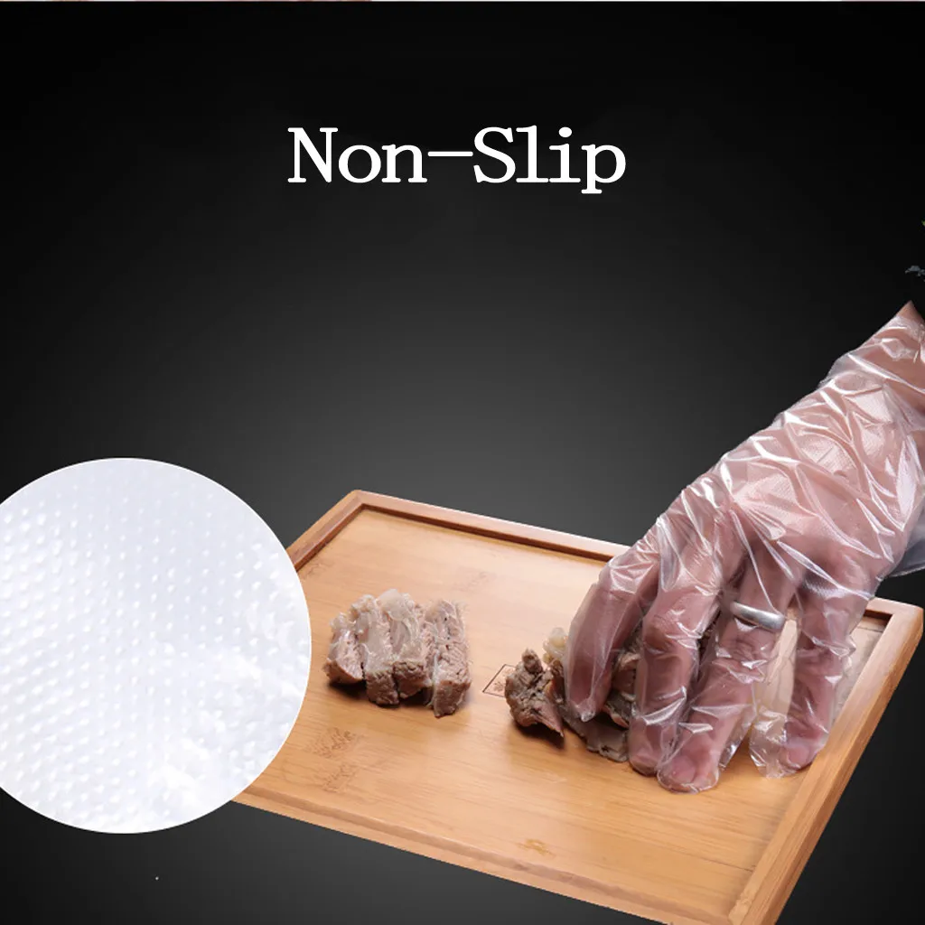 

200pcs Clear Plastic Disposable Gloves For Portable Restaurant Family Cleaning Transparent Universal Gloves Dishwashing Hot Sale