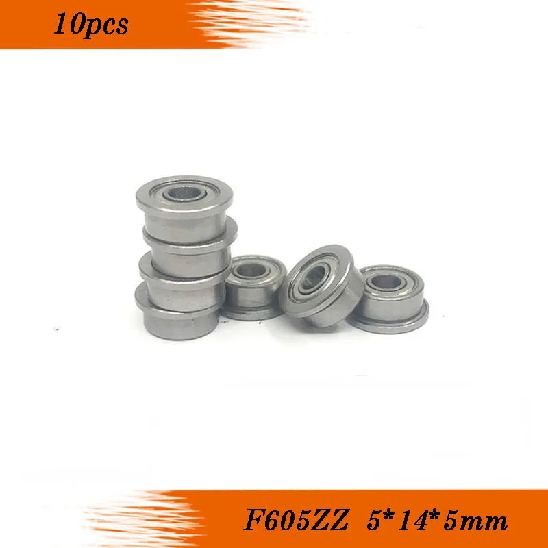 10pcs-f605-f605zz-abec-1-shielded-model-flange-bearing-5-x-14-x-5mm