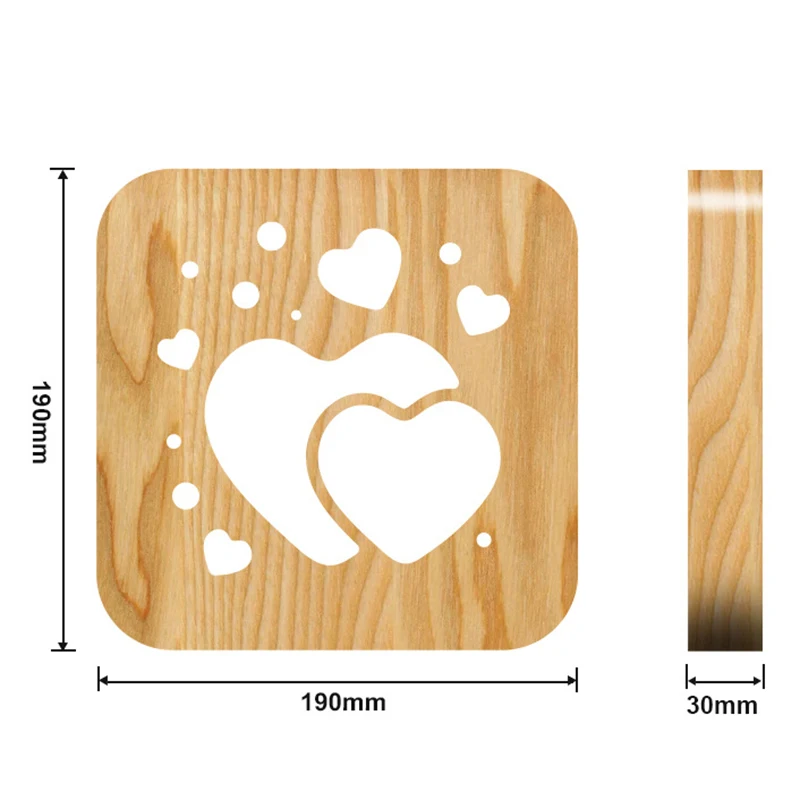 Горячий светодиодный светильник в форме собачьей лапы с резьбой по дереву полый