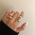 Минималистичные серебряные кольца на день рождения вечерние ювелирные подарки для женщин ollow неправильные геометрические творческий