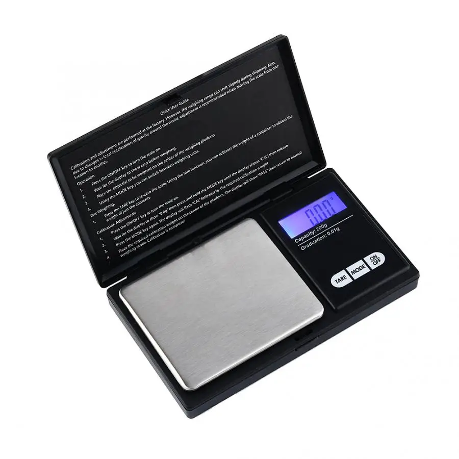 

200g X 0.01g Pocket Digital Scale Portable Gram Jewelry Gold Silver Coin Herb US Digital Kitchen Scale
