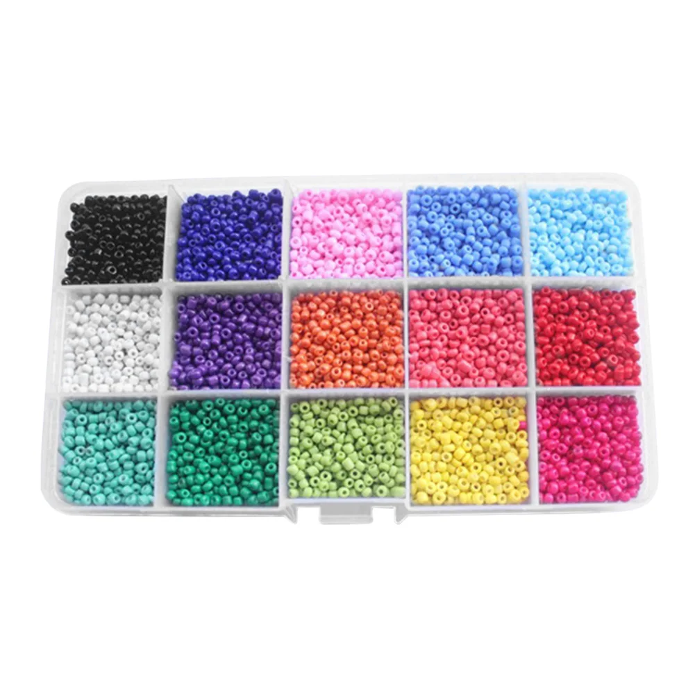 

3mm Round Hole Glass Seed Beads Jewelry Making Kids DIY Handmade Necklace Child Knitting Beads Embroidery Sewing Accessories