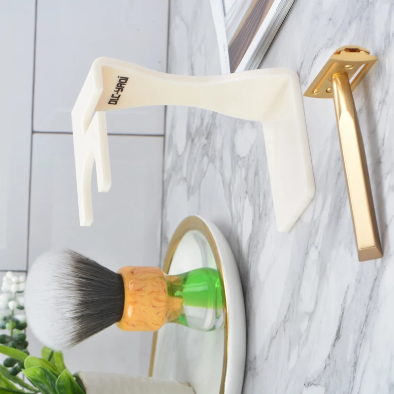 Дешевая кремово-белая кисть для бритья и держатель бритвы Yaqi