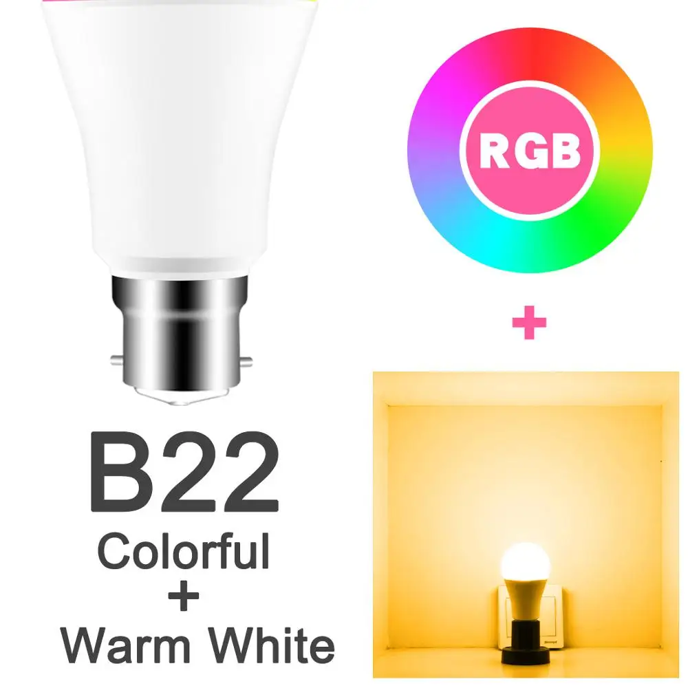B22 WW Новая беспроводная Bluetooth 4,0 умная лампа Домашний Светильник ing лампа 10 Вт E27 Magic RGB+ W Светодиодный светильник с регулируемой яркостью для IOS/Android - Испускаемый цвет: B22 WW