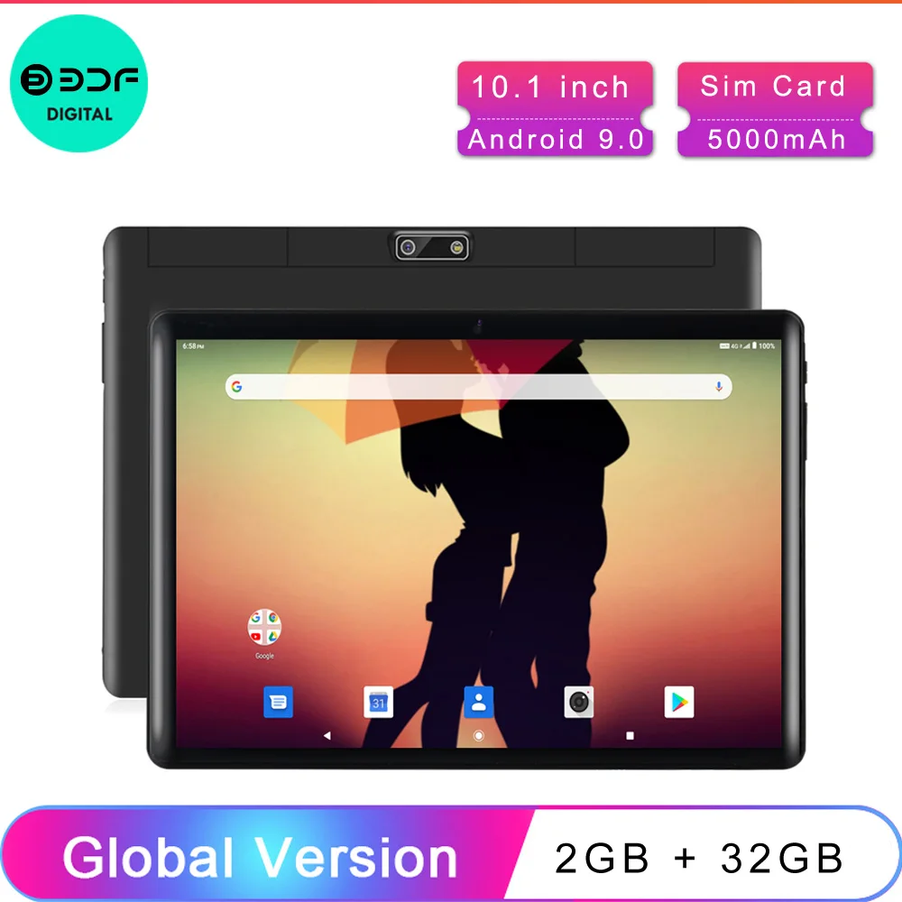 BDF 4G Network Phone Call Tablet Android 9.0 Tablets Octa Core 10.1 inch IPS 1280×800 2GB RAM32GB ROM SC9863A GPS