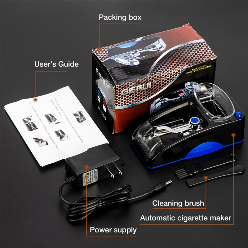 Automatic Cigarette Rolling Machine Tobacco Cigarettes Filling DIY Smoking Roller Tool Men Gadget EU Plug 8mm | Дом и сад