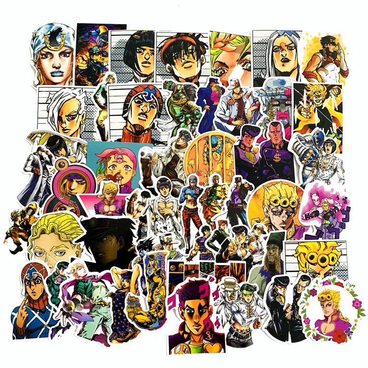 50 шт. JoJos bizare Adventure ПВХ водоотталкивающая наклейка для багажа стены автомобиля ноутбука велосипеда мотоцикла ноутбука игрушки стикер s