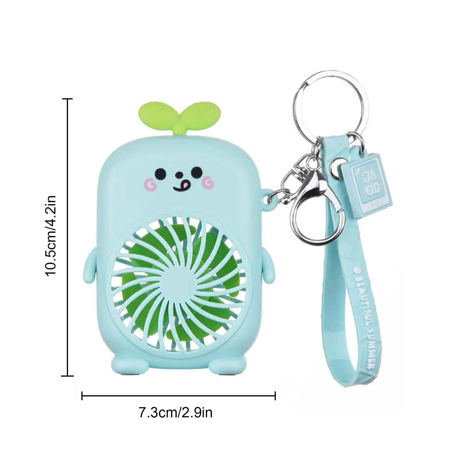 

Mini Cartoon Fan Keychain Handheld Portable Personal Fan for Summer Mute Pocket Air Cooler USB Rechargeable Outdoor Radiator