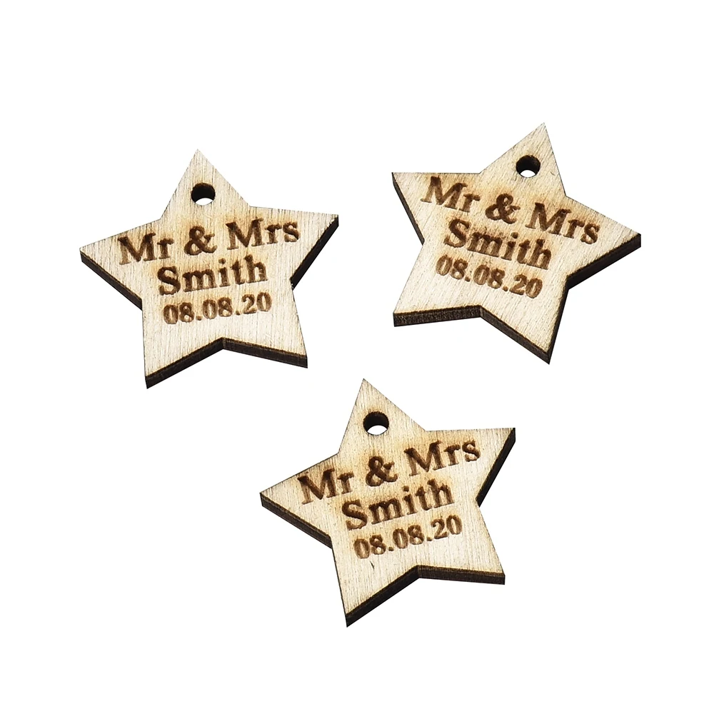 50 шт. декоративные деревянные украшения для свадебного стола с