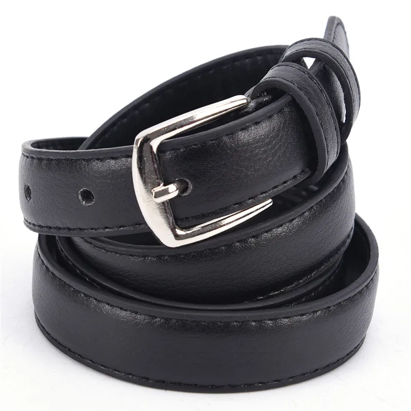 

1PCS Black Women's Fashion Leather Waistband With Pin Buckle Casual Leather Belt Slim Waist Belt