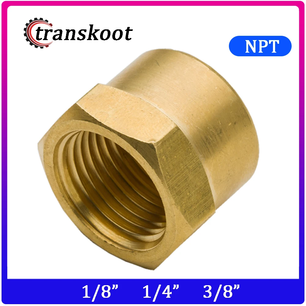 3129 2pcs 1/8&quot 1/4&quot 3/8&quot 1/2&quot 3/4&quot Plumb Water Gas Tube Hose Brass Pipe Fitting Hex Head End Cap NPT Female Thread |