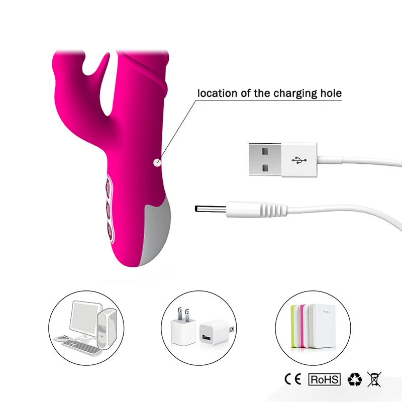 Вибратор Кролик Силиконовый вращающийся водонепроницаемый для точки G