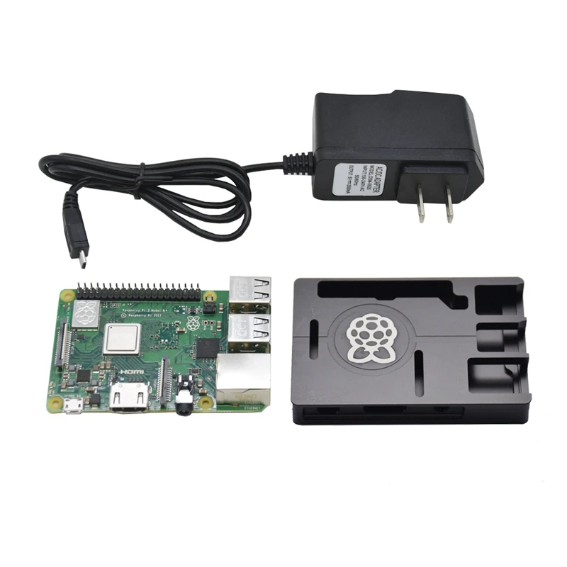 3 в 1 для Raspberry Pi 3 Model B+(плюс)+ ЧПУ Алюминий чехол с выходом 5V 2.5A Мощность адаптер Наборы штепсельная вилка стандарта США